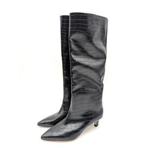Nordstrom Dauphine Kitten Heel Knee High Boot Women's Black Size US5.5M EU36